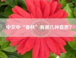 中文中“春秋”有哪几种意思？